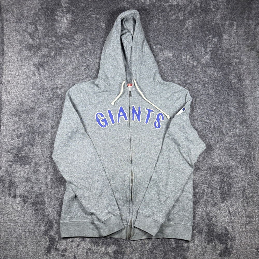 Junk Food New York Giants Full Zip Hoodie Gray Heather Mens Large NFL Football